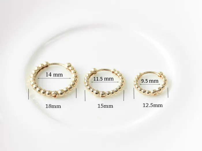 Earrings 14K Gold Bubble hoop Earring MinimalBijoux