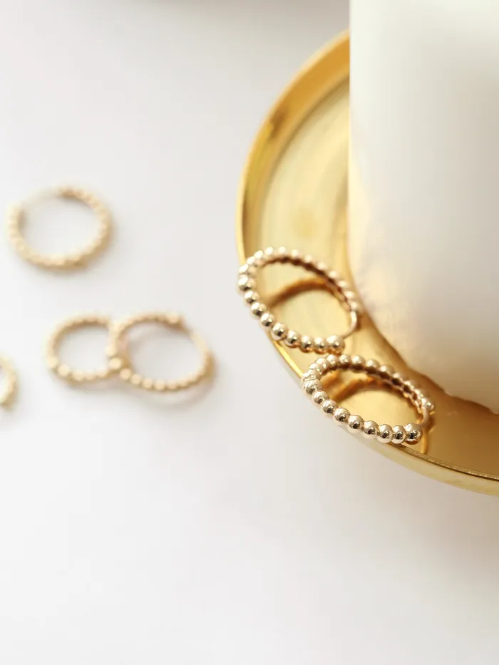 Earrings 14K Gold Bubble hoop Earring MinimalBijoux