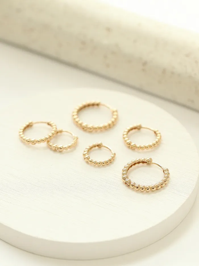 Earrings 14K Gold Bubble hoop Earring MinimalBijoux