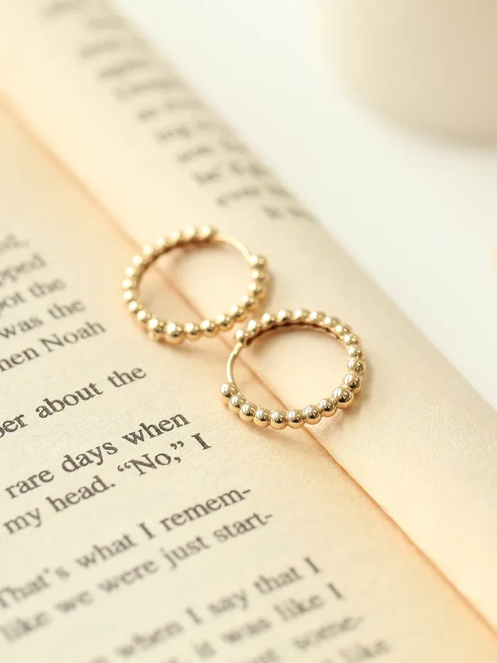 Earrings 14K Gold Bubble hoop Earring MinimalBijoux