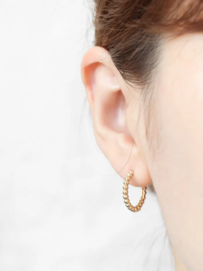 Earrings 14K Gold Bubble hoop Earring MinimalBijoux