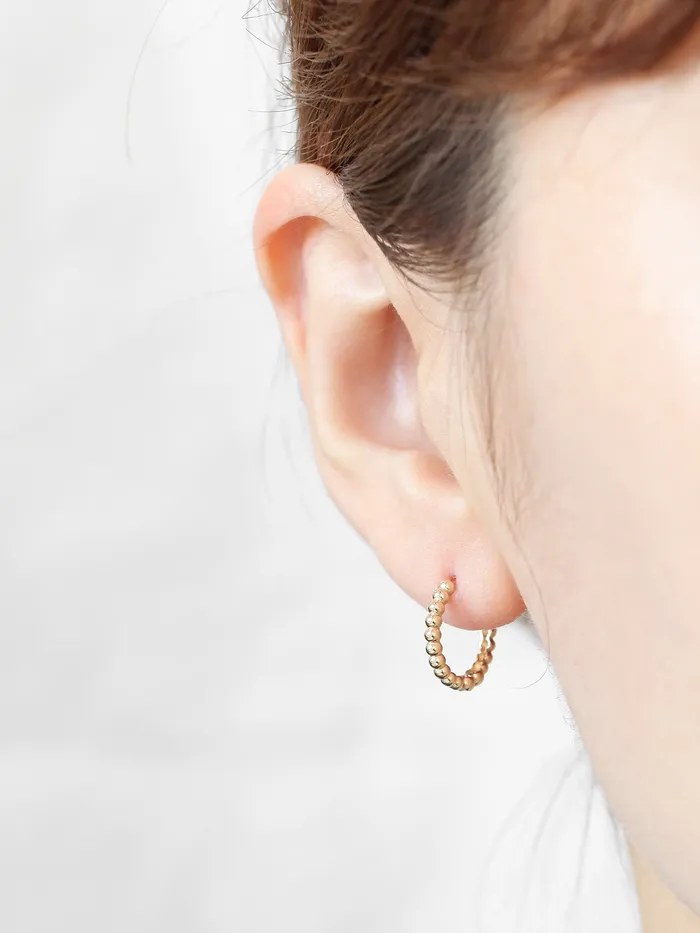 Earrings 14K Gold Bubble hoop Earring MinimalBijoux