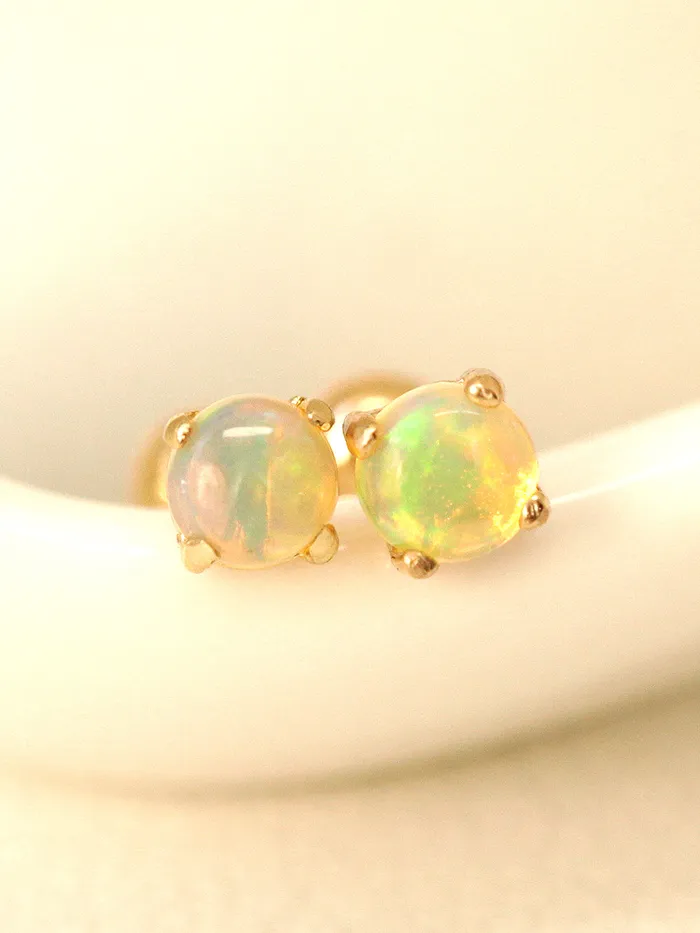 Earrings 14K Gold Natural Opal Cartilage Earring 20G MinimalBijoux