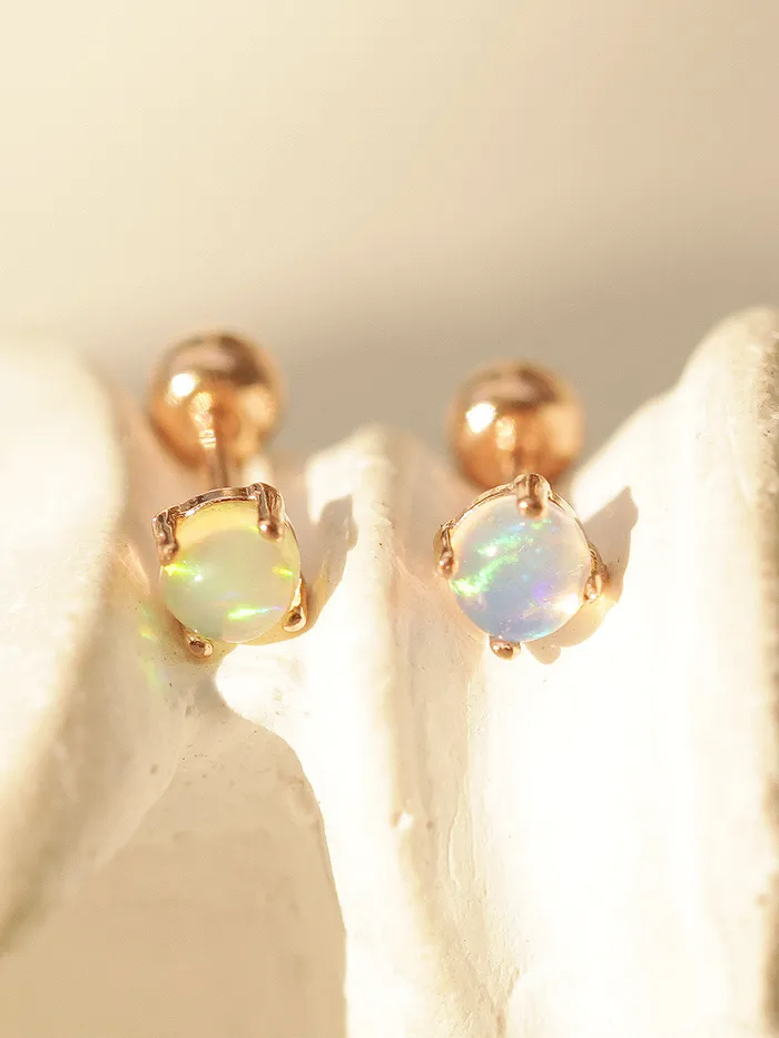Earrings 14K Gold Natural Opal Cartilage Earring 20G MinimalBijoux