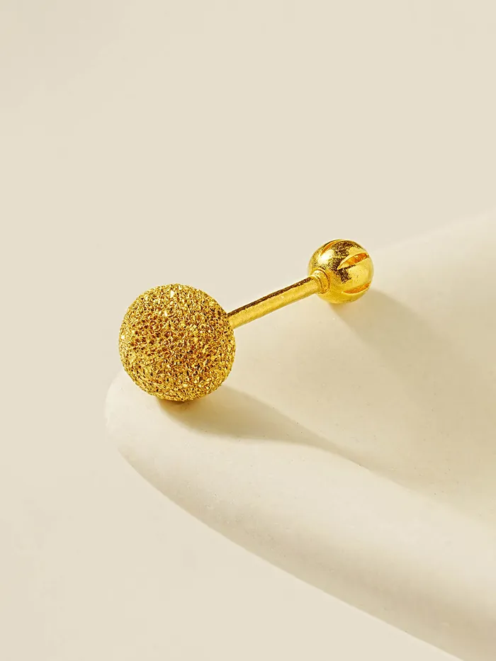 Earrings 24K Gold Textured Ball Cartilage Earring 20G MinimalBijoux