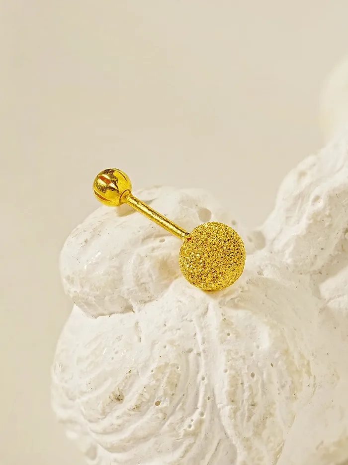 Earrings 24K Gold Textured Ball Cartilage Earring 20G MinimalBijoux