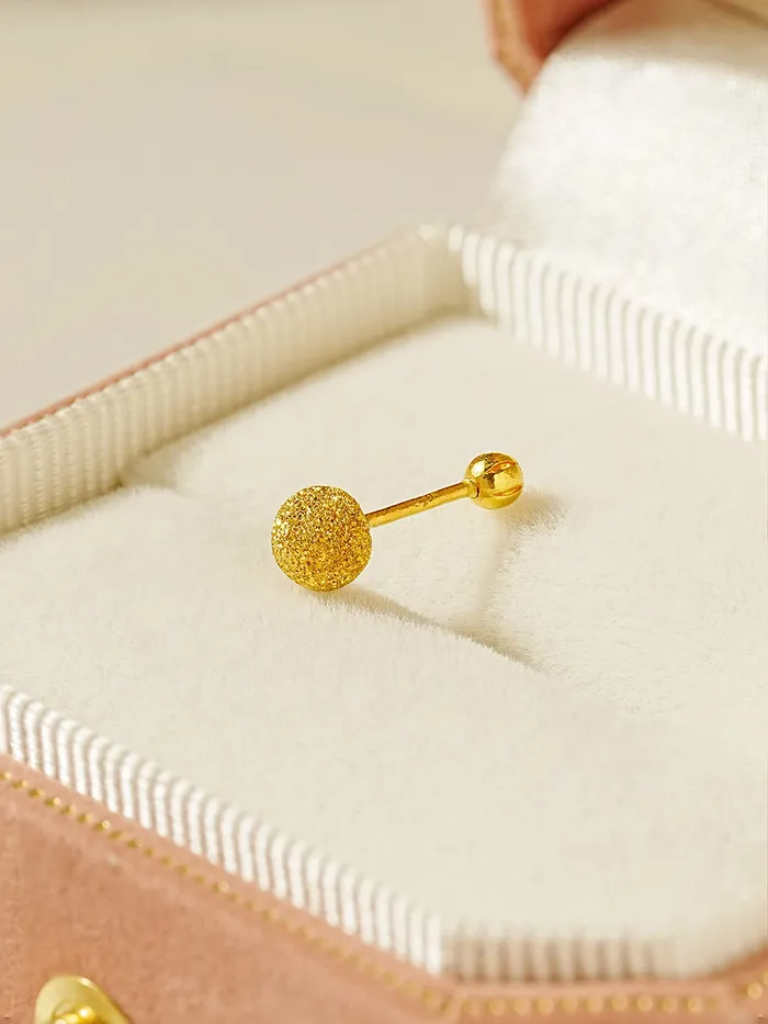 Earrings 24K Gold Textured Ball Cartilage Earring 20G MinimalBijoux