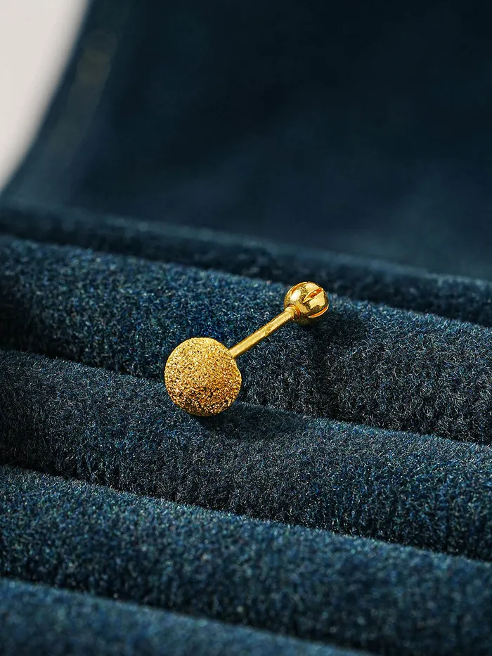 Earrings 24K Gold Textured Ball Cartilage Earring 20G MinimalBijoux
