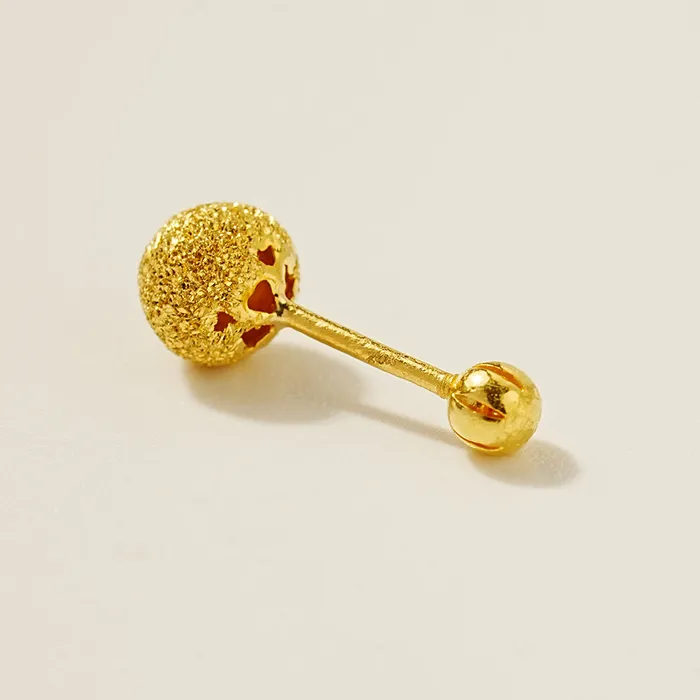 Earrings 24K Gold Textured Ball Cartilage Earring 20G MinimalBijoux