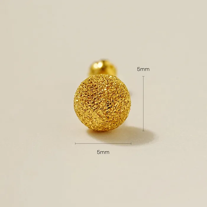 Earrings 24K Gold Textured Ball Cartilage Earring 20G MinimalBijoux