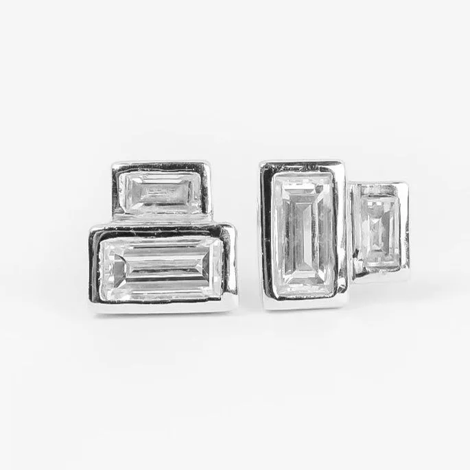 Earrings Anueva Jewelry Baguette diamond earrings 14k Recycled Gold