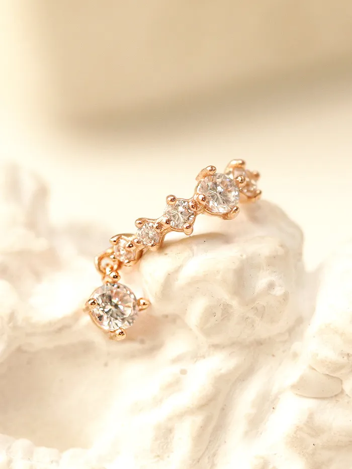 Earrings MinimalBijoux 14K GOLD BLING CUBIC DROP CARTILAGE HOOP EARRING