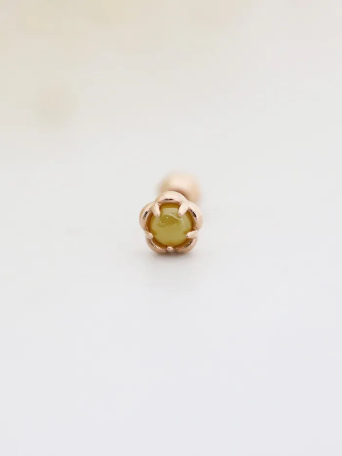 Earrings MinimalBijoux 14K Gold Candy Mini Stone Cartilage Earring 18G16G