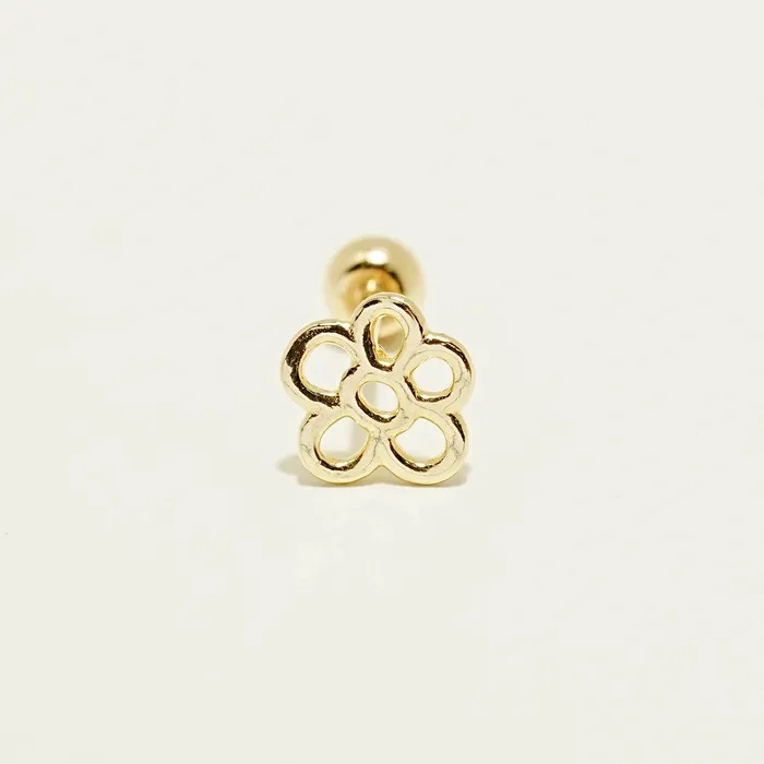 Earrings MinimalBijoux 14K Gold Drawing Flower Cartilage Earring 20G