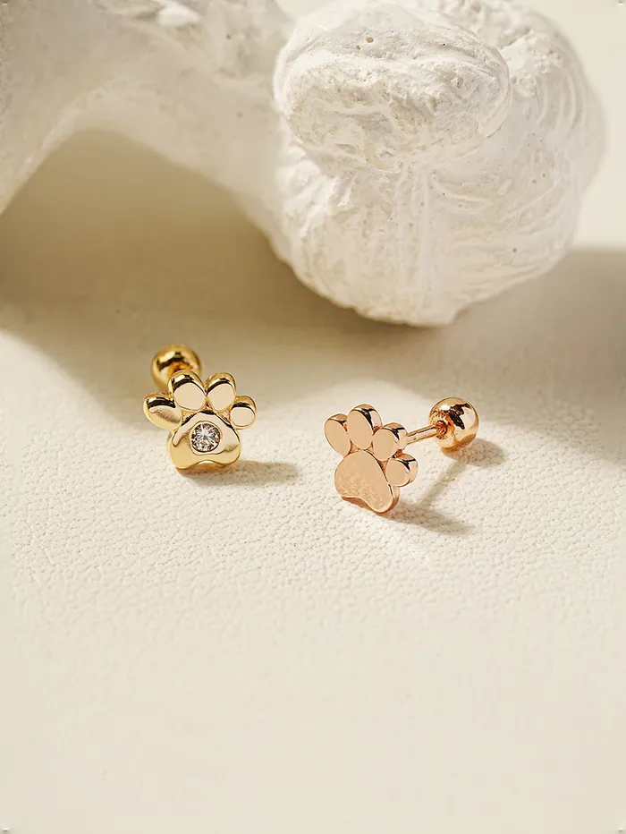 Earrings MinimalBijoux 14K Gold Jelly Paw Cartilage Earring 20G18G16G