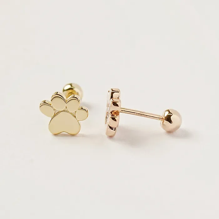 Earrings MinimalBijoux 14K Gold Jelly Paw Cartilage Earring 20G18G16G