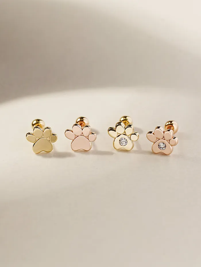 Earrings MinimalBijoux 14K Gold Jelly Paw Cartilage Earring 20G18G16G