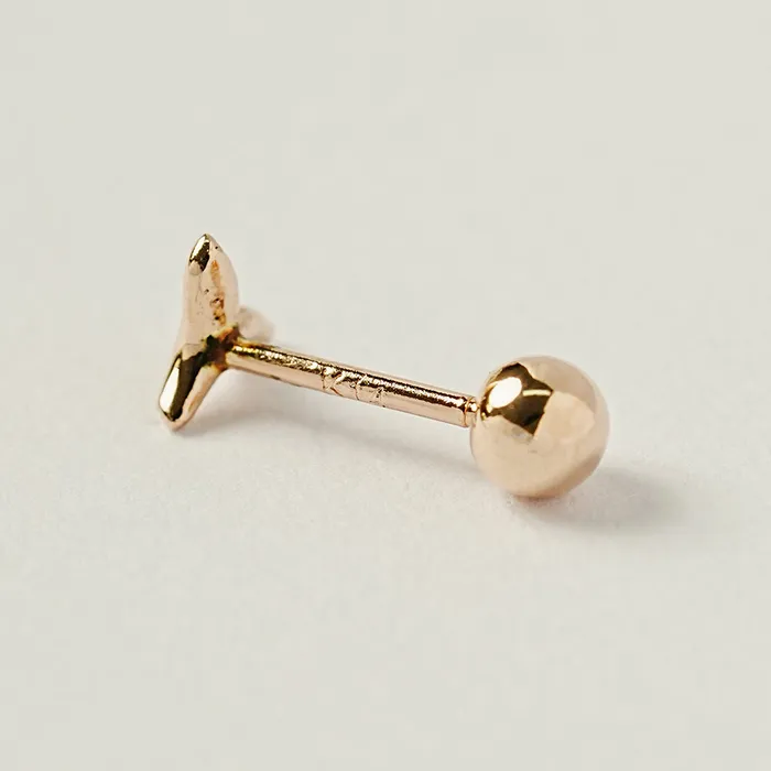 Earrings MinimalBijoux 14K Gold Mini Whale Tale Cartilage Earring 20G18G16G