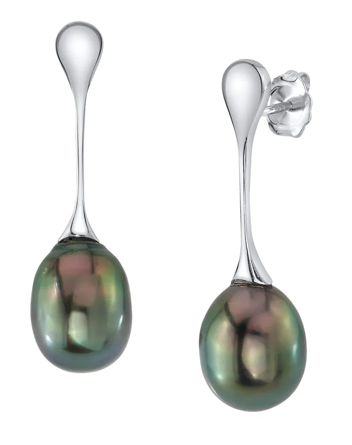 Earrings SPT Tahitian South Sea Pearl Long Teardrop Earrings