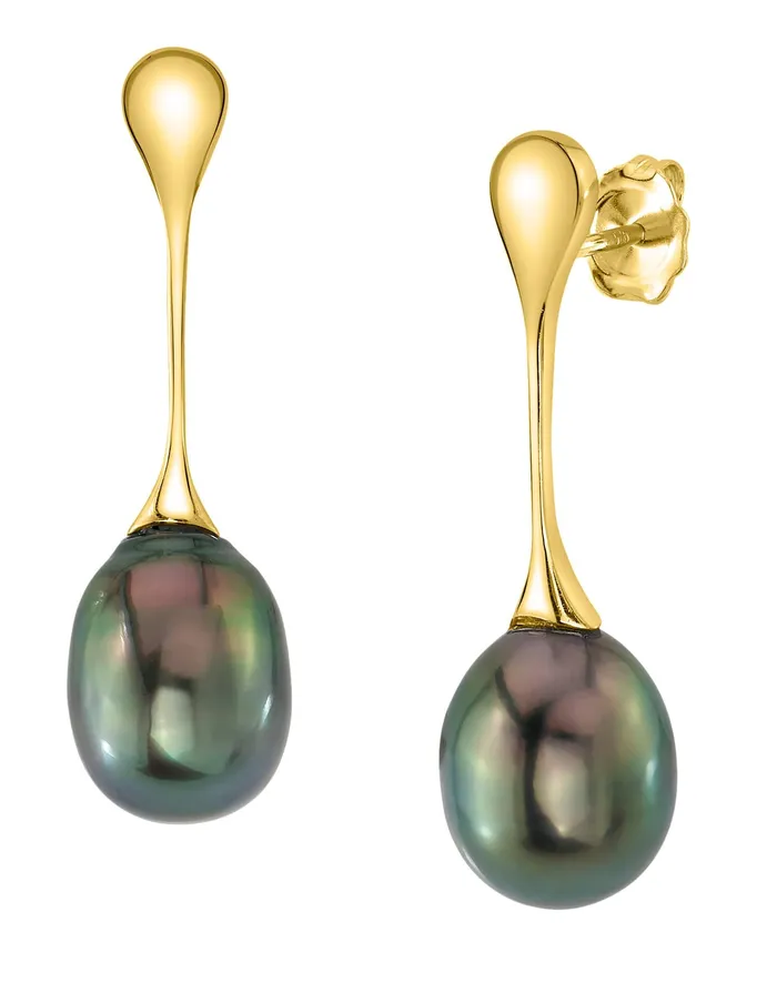 Earrings SPT Tahitian South Sea Pearl Long Teardrop Earrings Earrings SPT Tahitian South Sea Pearl Long Teardrop Earrings