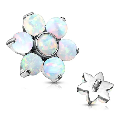 Earrings Tulsa Body Jewelry 16g Flower Opal Stainless End