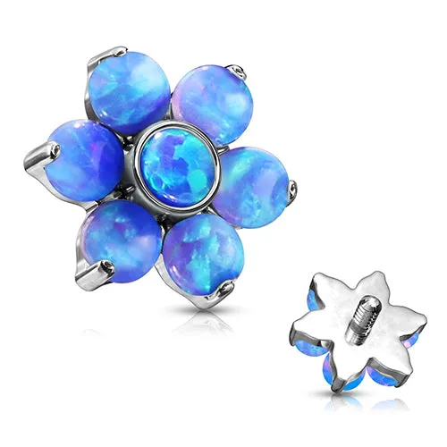 Earrings Tulsa Body Jewelry 16g Flower Opal Stainless End Earrings Tulsa Body Jewelry 16g Flower Opal Stainless End