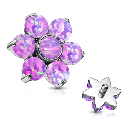 Earrings Tulsa Body Jewelry 16g Flower Opal Stainless End Earrings Tulsa Body Jewelry 16g Flower Opal Stainless End