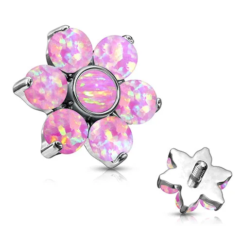 Earrings Tulsa Body Jewelry 16g Flower Opal Stainless End Earrings Tulsa Body Jewelry 16g Flower Opal Stainless End