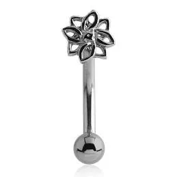 Earrings Tulsa Body Jewelry Flower Stainless Eyebrow Barbell