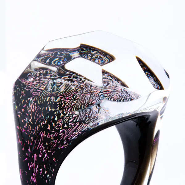Gorilla Glass Rings Pink Dichroic Bling Ring by Gorilla Glass