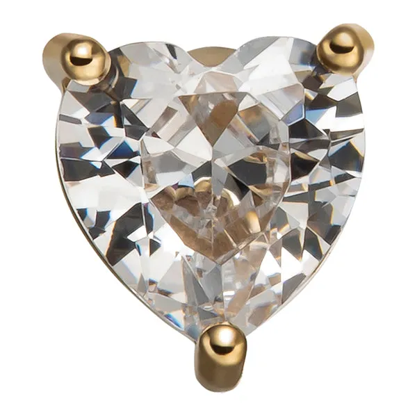 Heart Prong 14k Threadless End Tulsa Body Jewelry Necklaces
