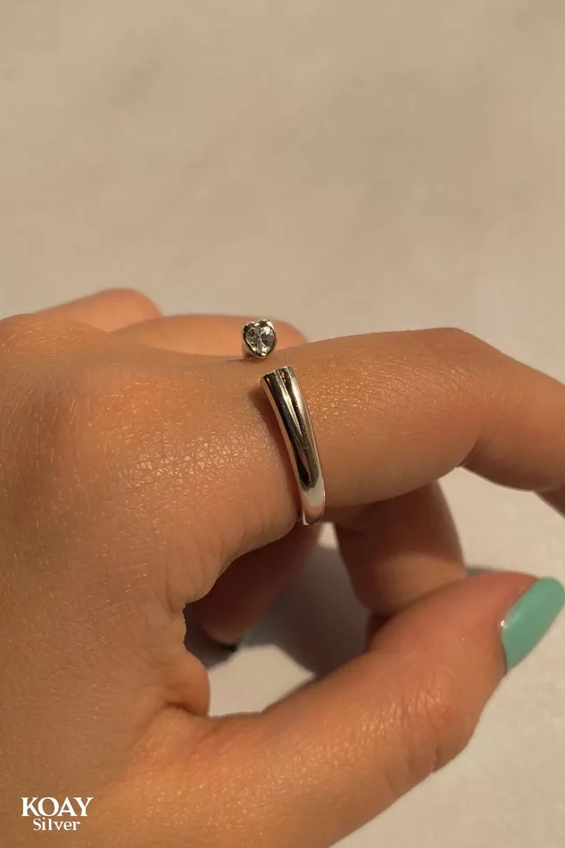 Heart Zircon 03 Ring KOAY Silver Store Rings