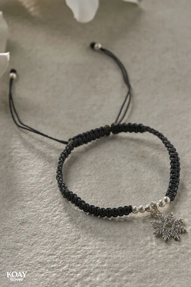 KOAY Silver Store Black Snowflake Bracelet Bracelets