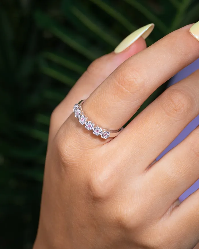 KOAY Silver Store Rings Zircon Rose Ring 087