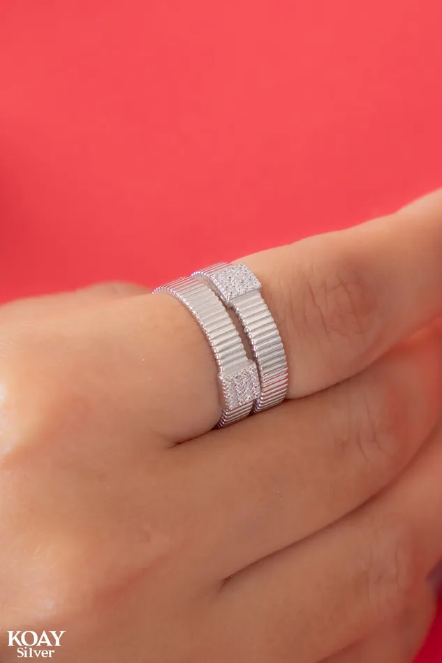 KOAY Silver Store Zircon 077 Ring Rings