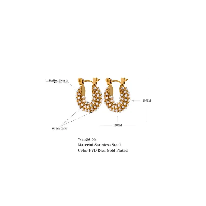 Mabel Love Co Earrings Pearl Cascade Hoop Earrings