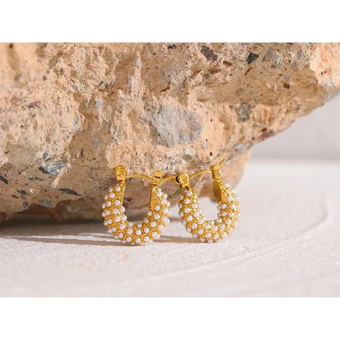 Mabel Love Co Earrings Pearl Cascade Hoop Earrings