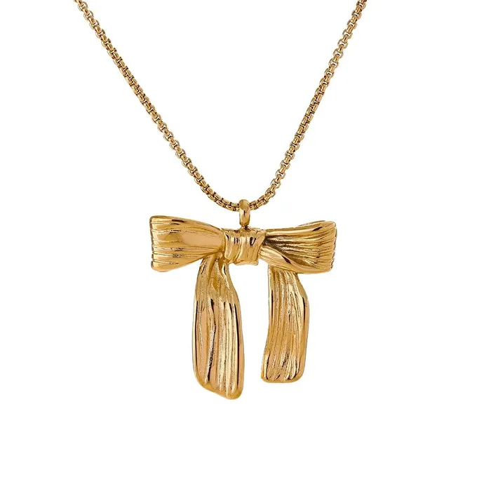 Mabel Love Co Necklaces Elegant Bow Pendant Necklace