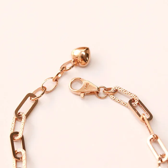 MinimalBijoux Bracelets 14K 18K Gold Antique Clip Square Chain Bracelet