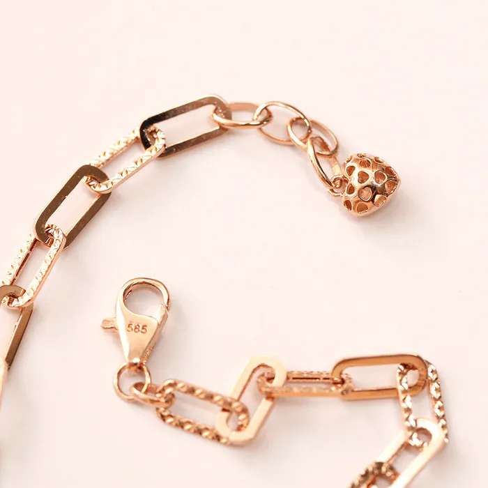 MinimalBijoux Bracelets 14K 18K Gold Antique Clip Square Chain Bracelet