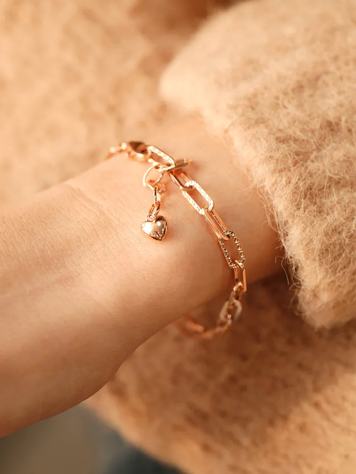 MinimalBijoux Bracelets 14K 18K Gold Antique Clip Square Chain Bracelet