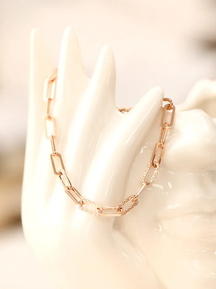 MinimalBijoux Bracelets 14K 18K Gold Antique Clip Square Chain Bracelet
