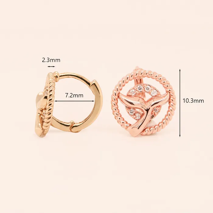 MinimalBijoux Earrings 14K 18K Gold Lucky Whale Tail Hoop Earring