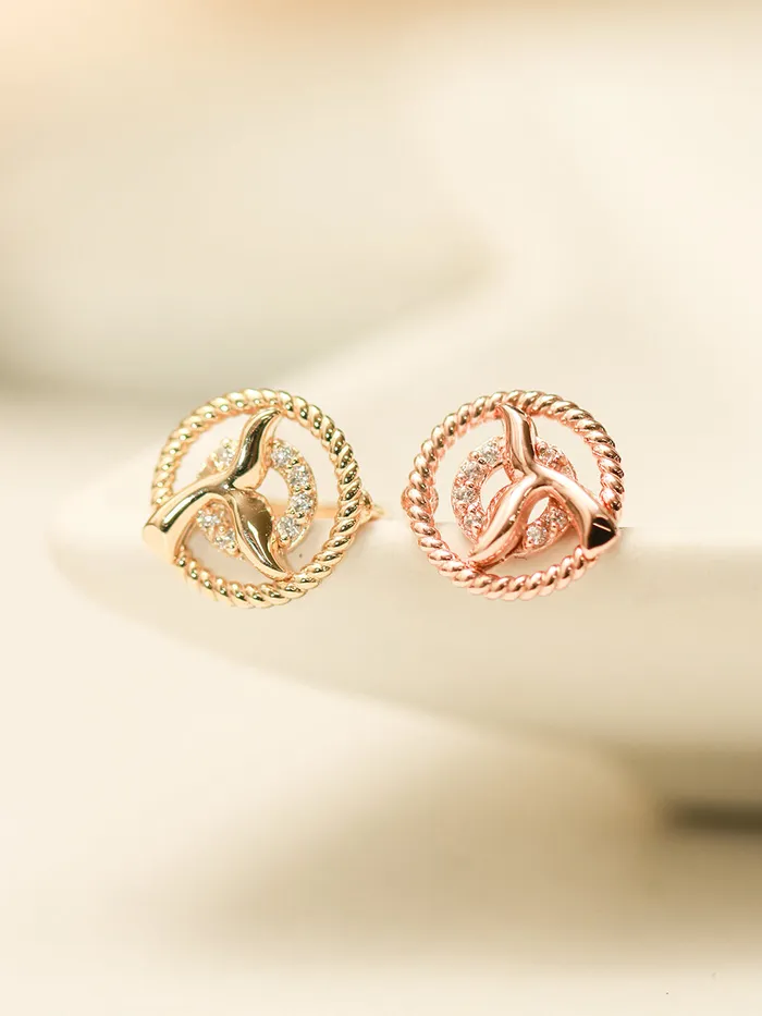 MinimalBijoux Earrings 14K 18K Gold Lucky Whale Tail Hoop Earring