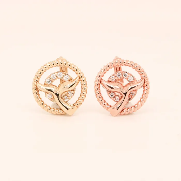 MinimalBijoux Earrings 14K 18K Gold Lucky Whale Tail Hoop Earring