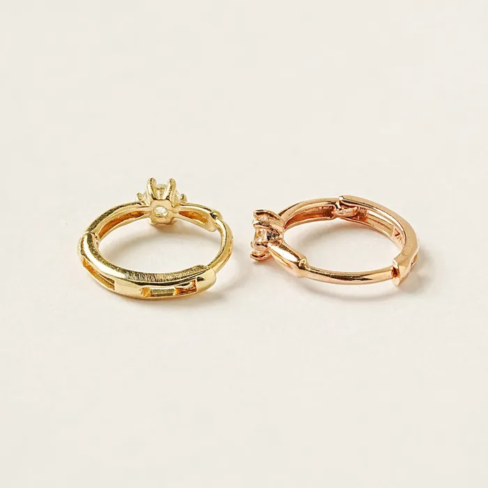 MinimalBijoux Earrings 14K 18K Moissanite Mini CZ Cartilage Hoop Earring