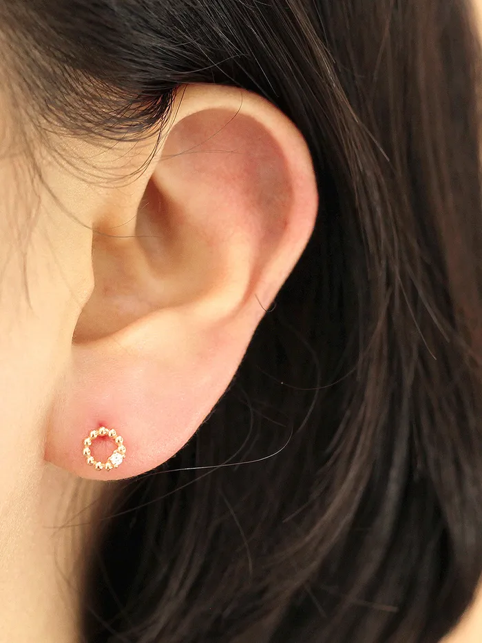 MinimalBijoux Earrings 14K gold Bubble Ball Cubic cartilage earring 20g