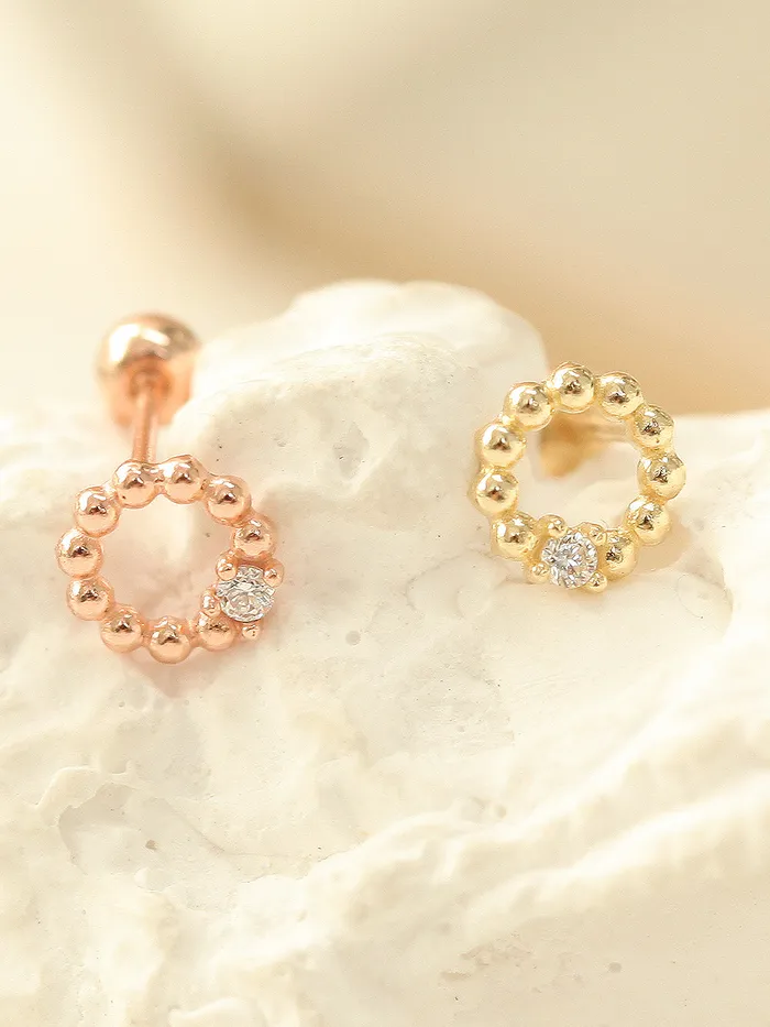 MinimalBijoux Earrings 14K gold Bubble Ball Cubic cartilage earring 20g