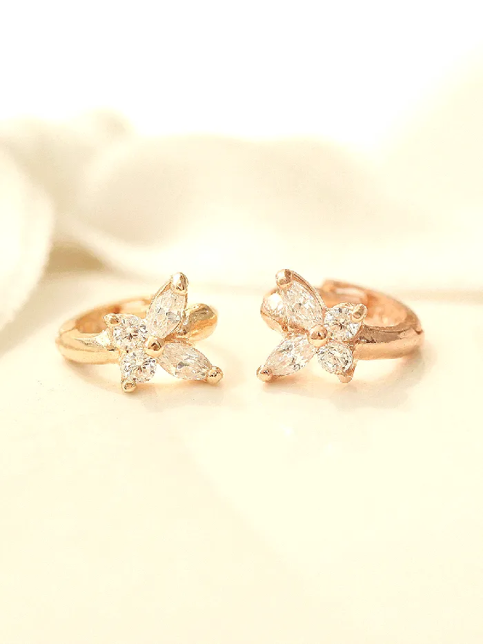 MinimalBijoux Earrings 14K Gold Mini Cubic Butterfly Hoop Earring