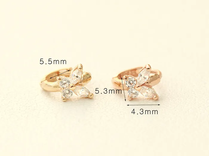 MinimalBijoux Earrings 14K Gold Mini Cubic Butterfly Hoop Earring